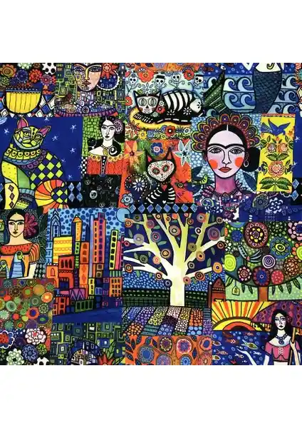 Frida Kahlo Desenli Dijital Baskılı Döşemelik Kumaş - Yüksek Kalite ve Şık Tasarım