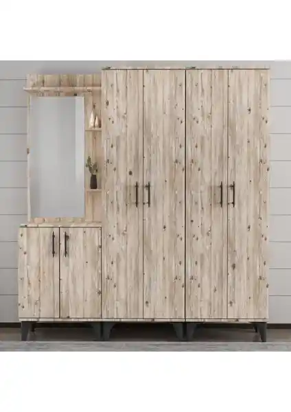 Garaj Home Modern Aynalı Raflı Portmanto ve Vestiyer: Dayanıklı ve Şık Ev Mobilyası Çözümü