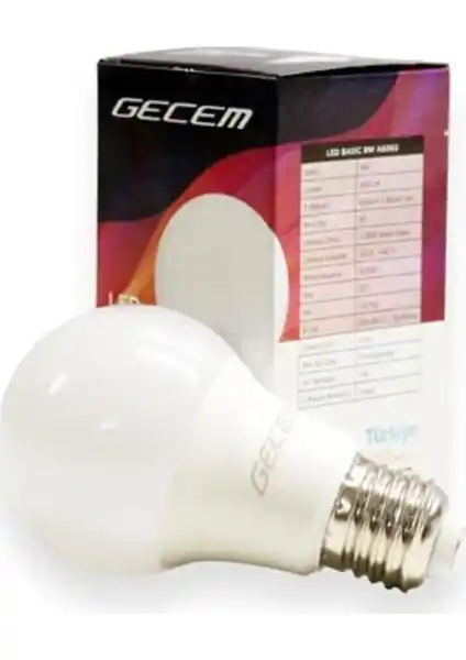 Gecem 9W LED Ampul 6500K Beyaz: Enerji Tasarruflu ve Estetik Modern Aydınlatma Çözümü