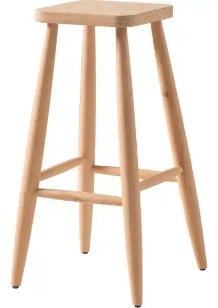 Geppetto Ahşap Yüksek Kare Bar Tabure Sandalye: Modern ve Dayanıklı Oturma Çözümü