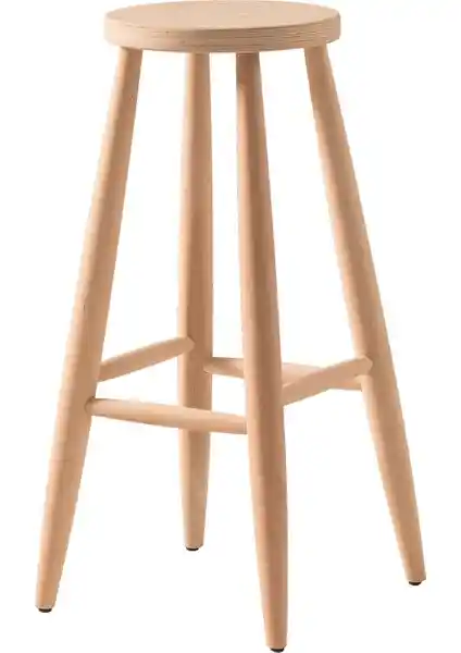 Geppetto Ahşap Yuvarlak Bar Taburesi: Modern ve Dayanıklı Tasarım Çözümü