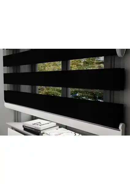 Givayo Siyah Bambu Zebra Stor Perde: Modern ve Şık İç Mekan Dekorasyonu Çözümü