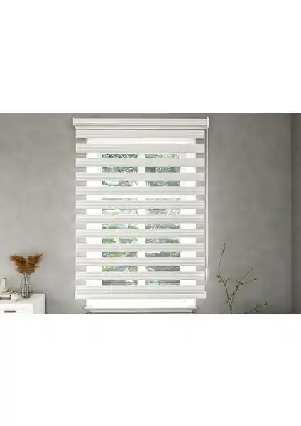 Givayo Stor Beyaz Dar Pliseli Zebra Perde: Modern ve Şık Tasarım ile Fonksiyonel Kullanım