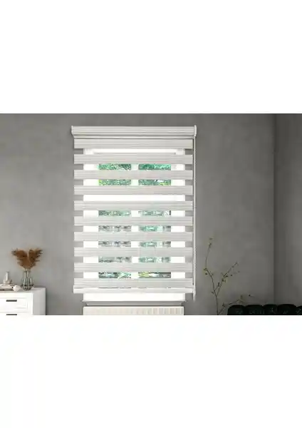 Givayo Stor Beyaz Geniş Pliseli Zebra Perde Modern ve Şık Dekorasyon İçin Uygun Bir Seçim