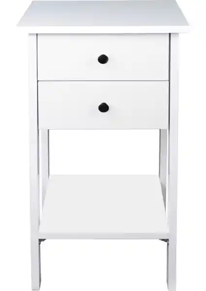 Gkc Mobilya Retro 2 Çekmeceli Raflı Komodin Modern ve Çok Yönlü Tasarım