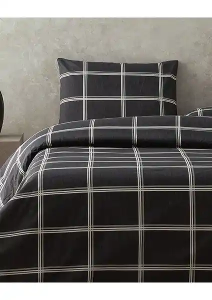 Glen Check Çift Kişilik Nevresim Seti Modern Tasarım ve Dayanıklılık Özellikleriyle