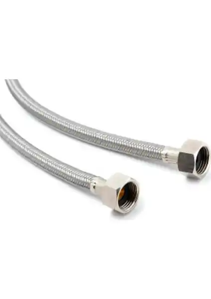GMS 2 Adet 3/8 Dişi Çelik Klozet Bağlantı Flex Hortumu Spirali 50 cm
