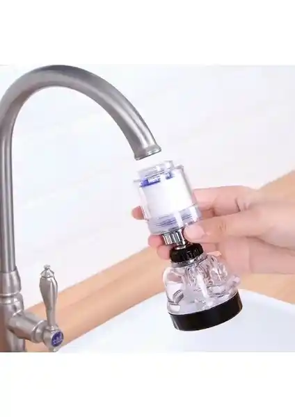 Go İthalat Filtreli Su Tasarruflu 3 Fonksiyonlu Oynar Musluk Başlığı Şeffaf Modern Tasarım