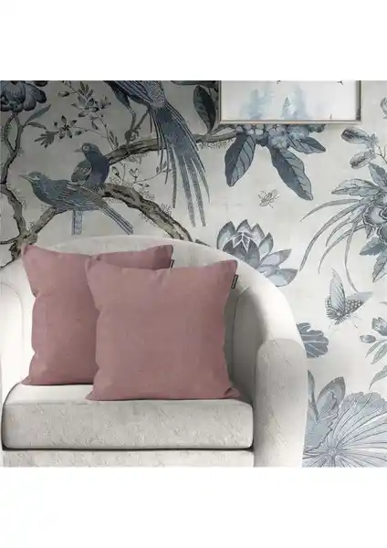 Goccia 2'li Kadife Dokulu Kırlent Kılıfı Gül Kurusu Şık ve Dayanıklı Tasarım