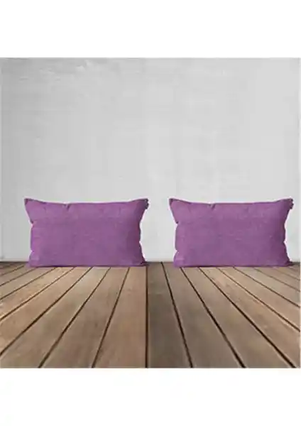 Goccia 2'li Kadife Dokulu Mor Kırlent Kılıfı Şık ve Dayanıklı Tasarım