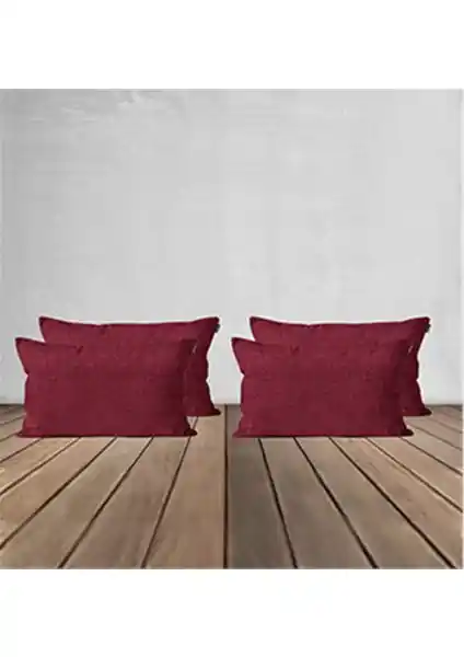 Goccia 4'lü Kadife Dokulu Kırlent Kılıfı Bordo Şıklık ve Dayanıklılık Sunar