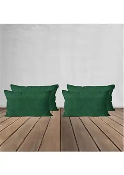 Goccia 4'lü Kadife Dokulu Kırlent Kılıfı Yeşil: Modern ve Şık Ev Dekorasyonu İçin Uygun