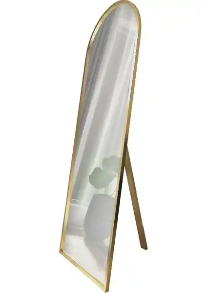 Gold Oval Çerçeveli Ayaklı Boy Aynası ile Evinize Zarif ve Fonksiyonel Dokunuşlar