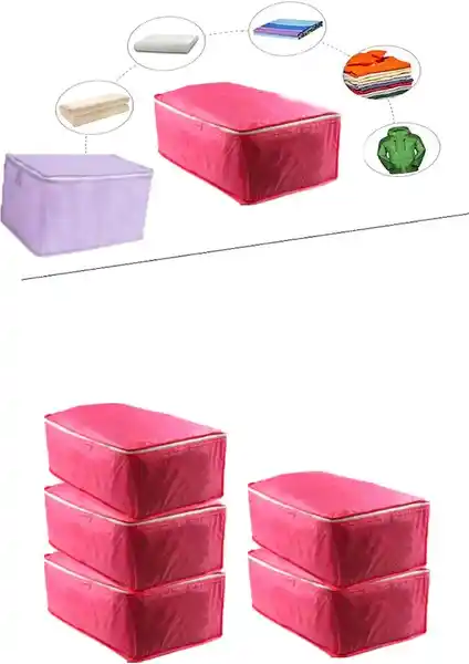 Göznuru Gri 6'lı Büyük Boy Hurç Seti Evde Düzen ve Koruma İçin Uygun Tasarım