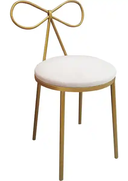 Grande Home Fiyonk Makyaj Sandalyesi Metal Altın Renk Modern Tasarım İç Mekan Şıklığı