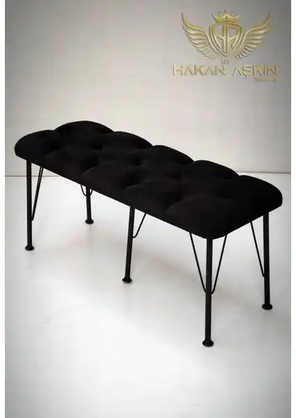 Hakan Aşkın Metal Ayaklı Siyah Babyface Puf & Bench: Modern ve Şık Tasarımın En İyi Seçeneği