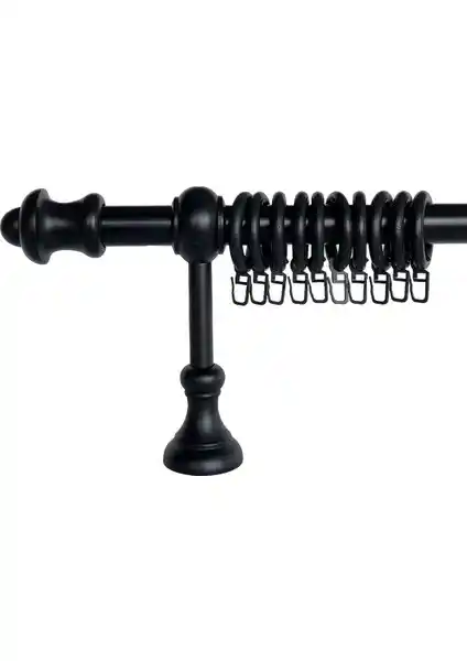 Halim Perdesan 100 cm Siyah Ahşap Rustik Perde Askısı Modern ve Dayanıklı Tasarım