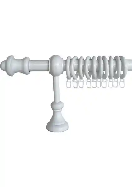 Halim Perdesan 125 cm Beyaz Ahşap Rustik Perde Askısı, Dayanıklı ve Estetik Tasarım