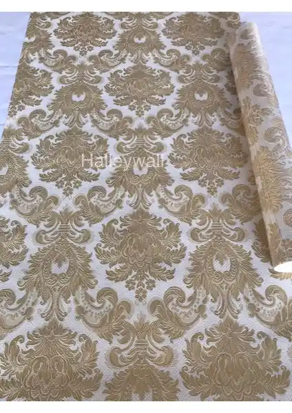 Halleywall 3933 Gold Desenli 3D Duvar Kağıdı: Modern ve Şık Mekânlar İçin Uygun Seçenek