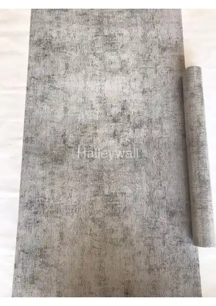 Halleywall 68-6 Gri Baskı Desenli Modern Duvar Kağıdı İç Mekan Dekorasyonu İçin Uygun