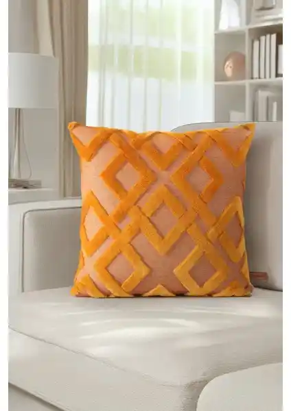 Hamur Bohem Özel Tasarım Punch Panç Desen Dekoratif Kırlent Kılıfı 43x43 cm