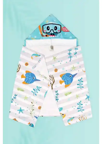 Hamur Kapşonlu Çocuk Plaj Havlusu: Renkli ve Dayanıklı Pamuklu ve Polyester Malzeme