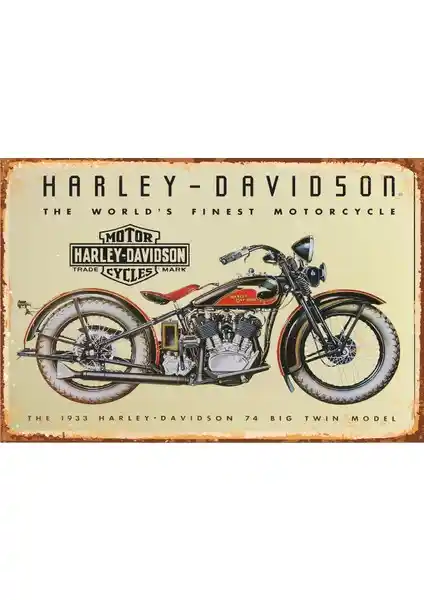 Harley Davidson Retro Vintage Ahşap Poster 20x30 cm ile Dekorasyonunuza Özgünlük Katın