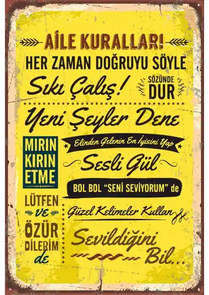 Hayat Poster Aile Kuralları Tablosu: Estetik ve İşlevselliğin Buluşması
