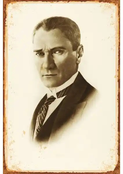 Hayat Poster Atatürk Retro Vintage Ahşap Poster 20x30 cm Dekoratif ve Koleksiyon Parçası