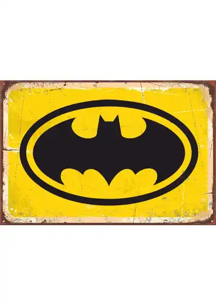 Hayat Poster Batman Logo Retro Vintage Ahşap Duvar Dekoru 20x30 cm