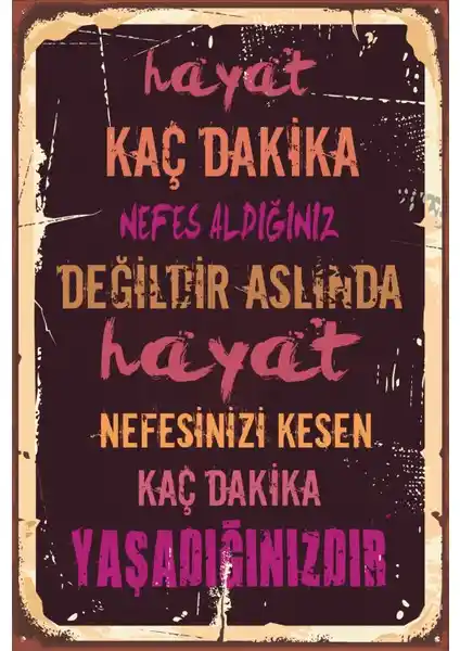 Hayat Poster Duvar Yazıları 1 Retro Vintage Ahşap Poster Şık ve Dayanıklı Dekorasyon Parçası