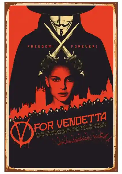 Hayat Poster For Vendetta Retro Vintage Ahşap Poster Dekoratif Duvar Süsü