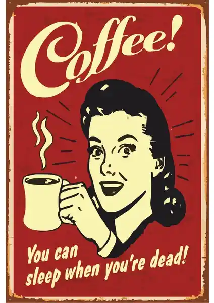 Hayat Poster Kahve Retro Vintage Ahşap Poster Dekorasyon ve Dayanıklılık Sunar