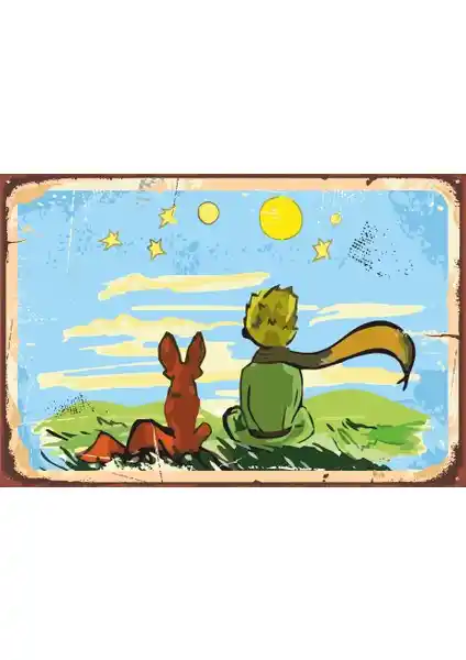 Hayat Poster Küçük Prens Retro Vintage Ahşap Poster Dekorasyon İçin Şık ve Dayanıklı Seçenek