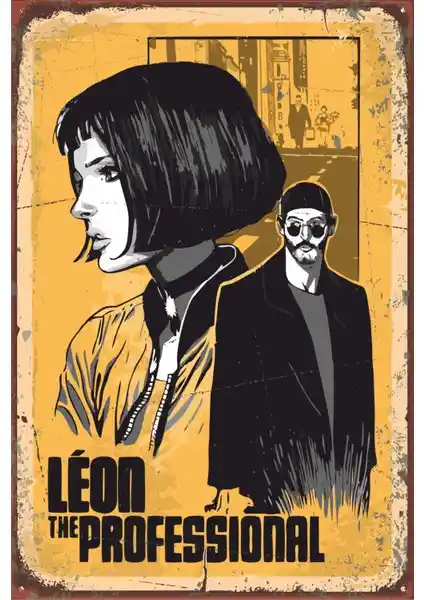 Hayat Poster Leon The Professional Retro Vintage Ahşap Duvar Dekoru 20x30 cm