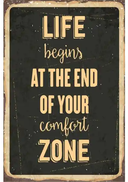 Hayat Poster Motivasyon Retro Vintage Ahşap Dekoratif Poster 20x30 cm