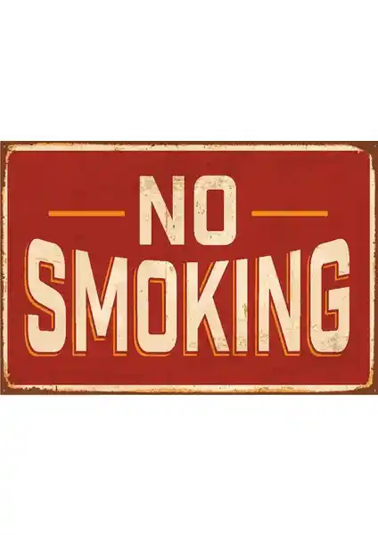 Hayat Poster No Smoking Retro Vintage Ahşap Poster Sağlıklı Yaşam İçin Dekoratif Seçenek