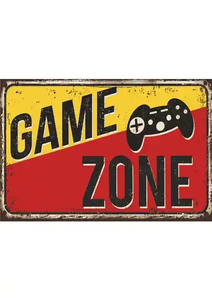 Hayat Poster Oyun Bölgesi Retro Vintage Ahşap Poster Dekoratif Duvar Süsü 20x30 cm