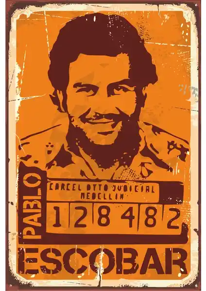 Hayat Poster Pablo Escobar Retro Vintage Ahşap Poster Dekoratif Duvar Süsü 75-90 karakter