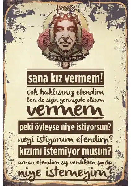 Hayat Poster Vecihi Yeşilçam Retro Vintage Ahşap Poster Dekorasyon İçin Şık Bir Seçenek