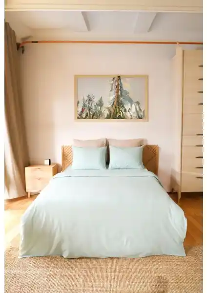 Hazal Moosh Çift Kişilik Lastikli Çarşaflı Nevresim Takımı Yüksek Kalite ve Çeşitli Renk Seçenekleriyle