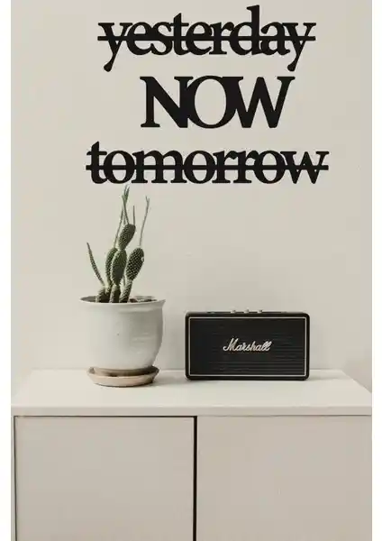 Hellove İngilizce Zaman Harfli MDF Dekoratif Tablo Modern İç Mekanlar İçin Uygun