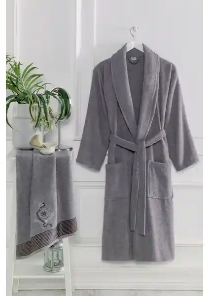 Hepsine Rakip Şalyaka Pamuklu Banyo Bornoz Takımı Kadın ve Erkek için Konforlu ve Dayanıklı Tasarım