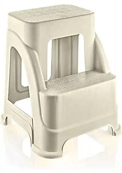 Hobby Life Büyük Boy 2 Basamaklı Merdiven Tabure Krem - Dayanıklı ve Şık Pratik Yardımcı