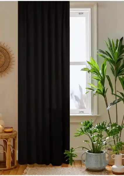 Home Color Home Siyah Petek Kadife Dokulu Fon Perde: Şık ve Fonksiyonel İç Mekan Dekorasyonu Ürünü