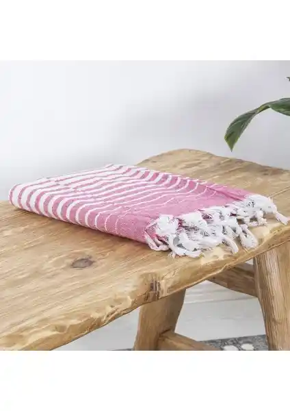 Homedius Alagra Pembe Pamuk Peştemal 100x170 cm Hafif ve Estetik Plaj ve Ev Kullanımı