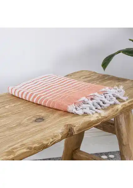 Homedius Alagra Turuncu Pamuk Peştemal 100x170 cm Çok Yönlü ve Dayanıklı Kullanım İçin