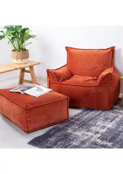 Homedius Notre Kadife Koltuk ve Puf Seti: Şıklık ve Konfor Sunan Modern Tasarım