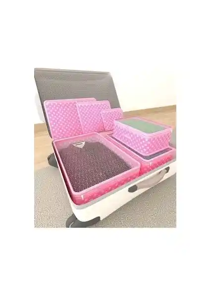 Homelife Puantiyeli Bavul Valiz Düzenleyici Seti Çoklu Boyutlar ve Şık Tasarım