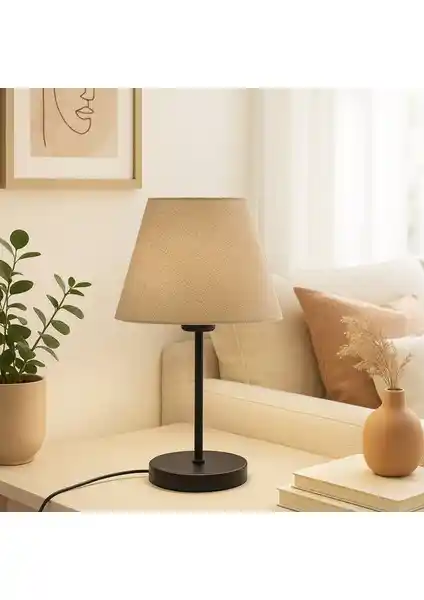 Homing Kumaş Başlık Siyah Gövde Abajur Modern ve Şık Aydınlatma Çözümü